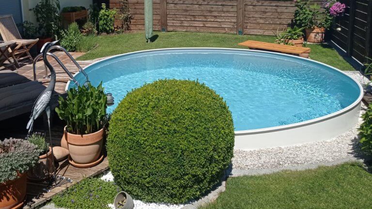 Rundpool Folie grau