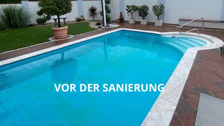 Privater Swimmingpool vor einer geplanten Sanierung.