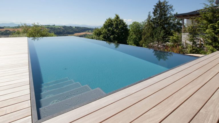 Folienpool dunkelgrau & rechteckig mit Schwalldusche - Happy-Pool