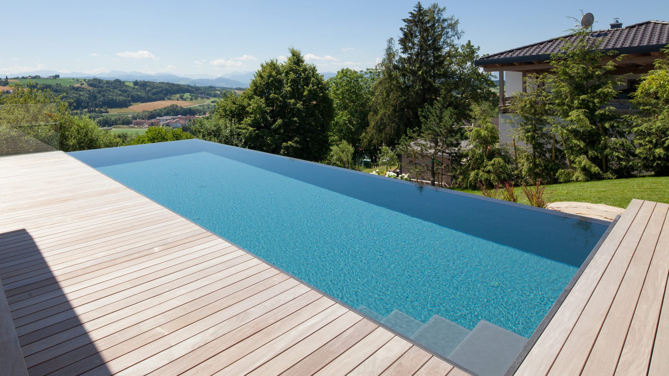 Folienpool dunkelgrau & rechteckig mit Schwalldusche - Happy-Pool
