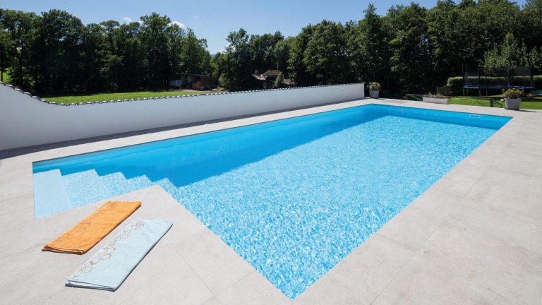 Rechteckpool, Folie hellblau, mit Einstiegstreppe