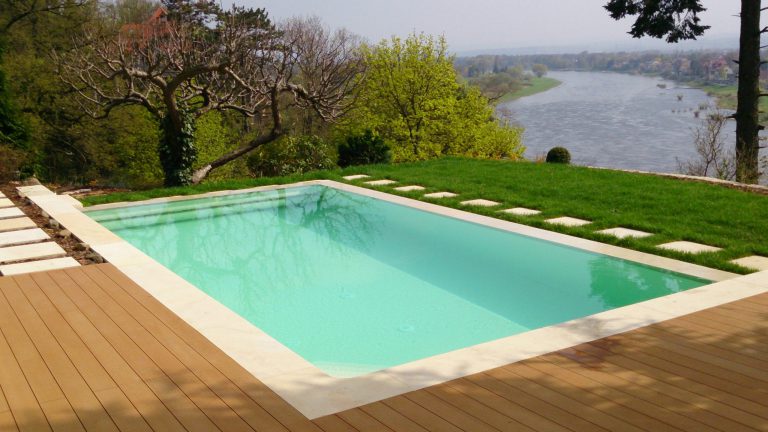 Rechteckpool, Folie sandfarben