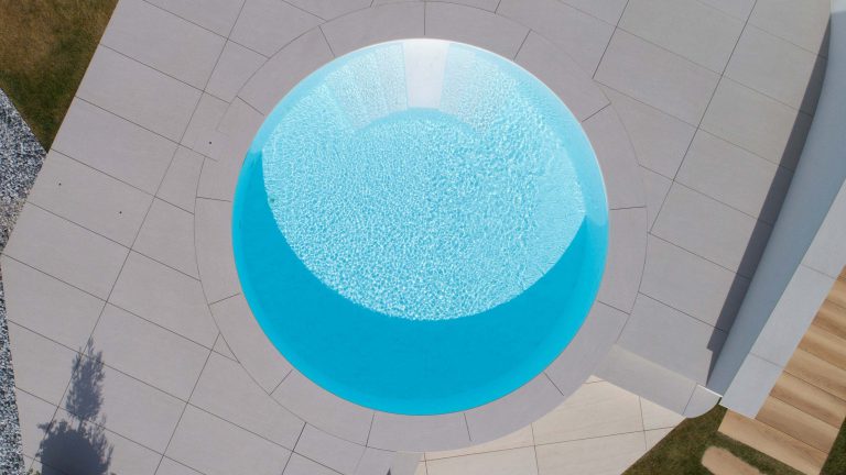 Rundpool, Folie Touch Vanity weiß, mit Einstiegstreppe