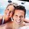 Happy couple in jacuzzi. Happy couple in jacuzzi.